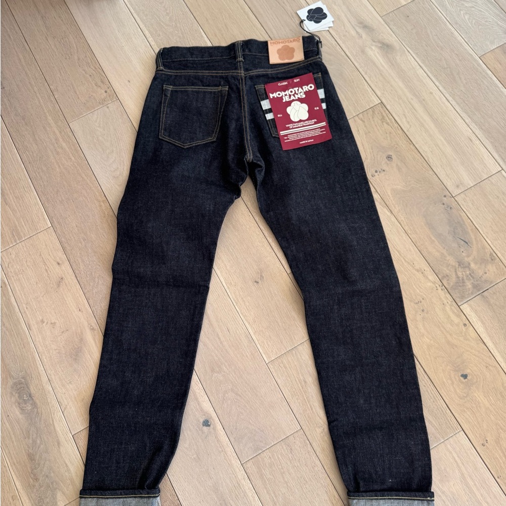Momotaro Dark Indigo Slim Straight Jeans - Picture 7 of 11